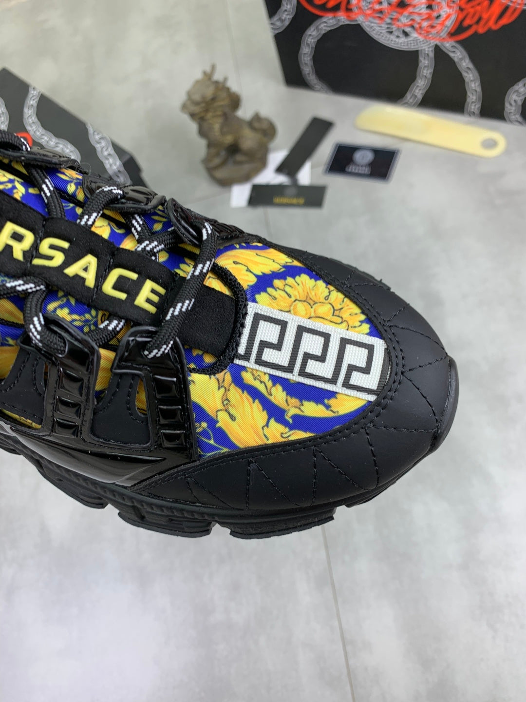 Scarpe Versace Nere Oro e Azzurre