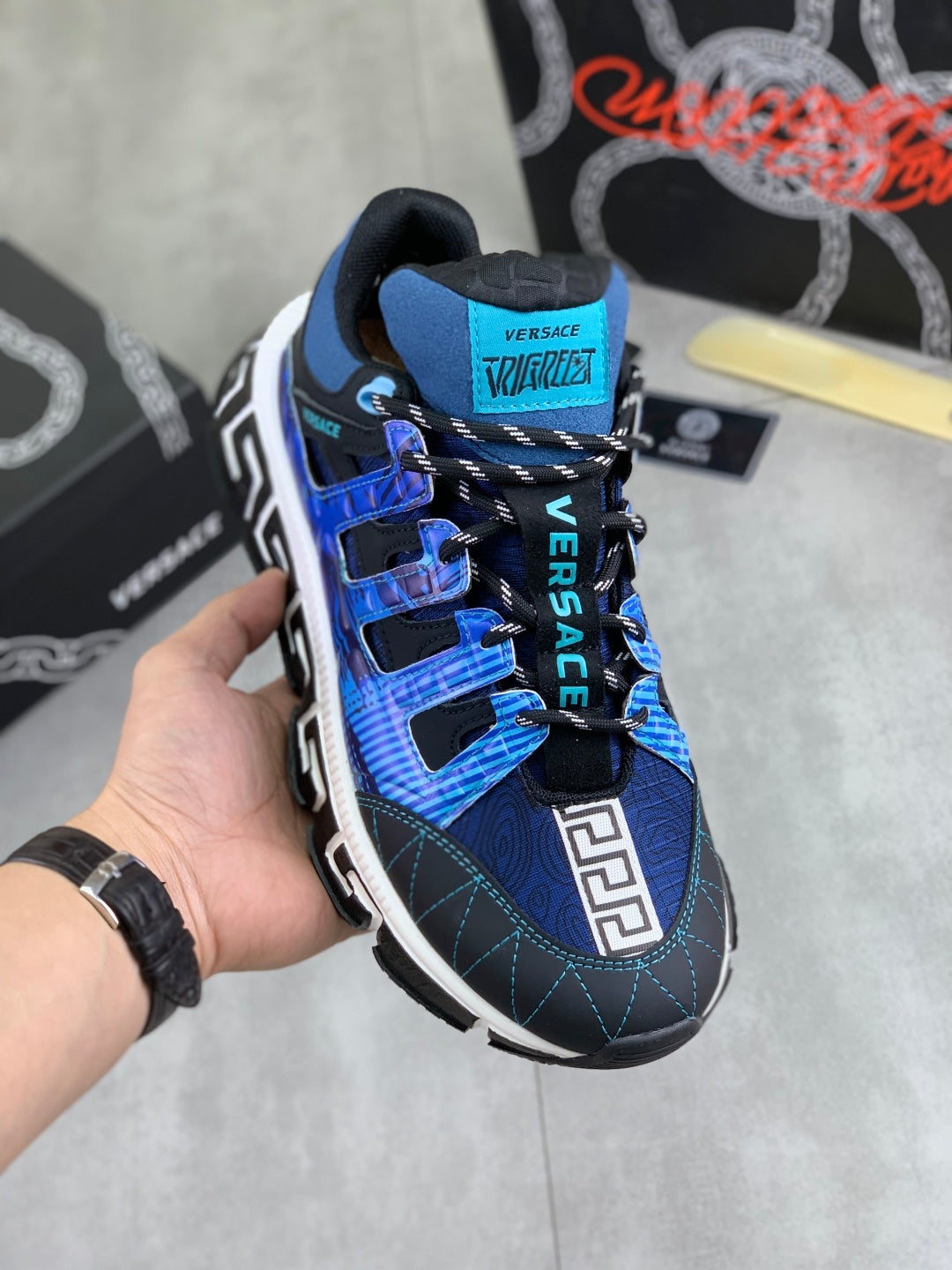 Scarpe Versace Blu Scuro